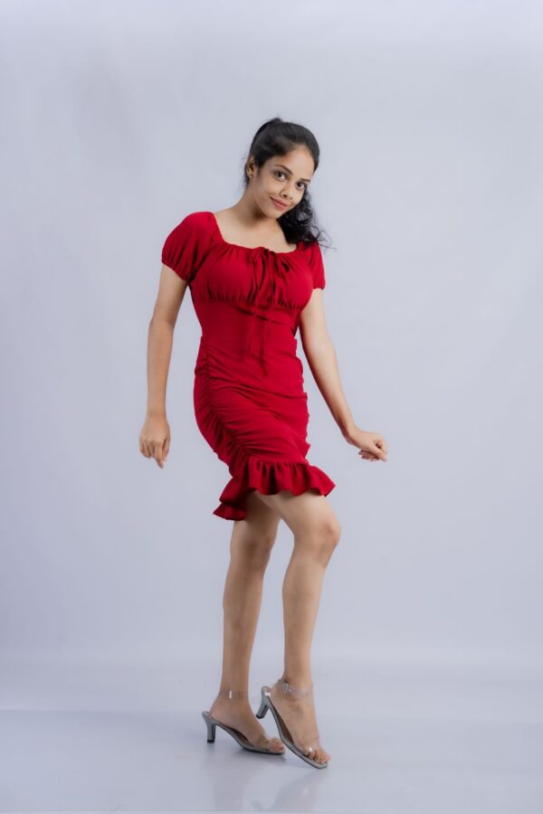 Dark red short phill frock