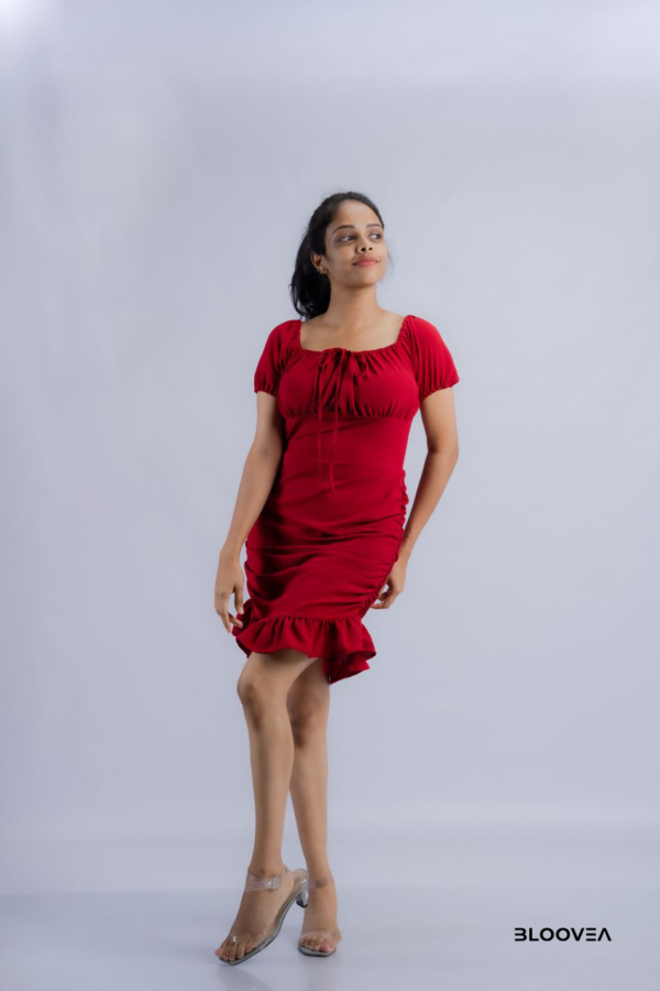 Dark red short phill frock