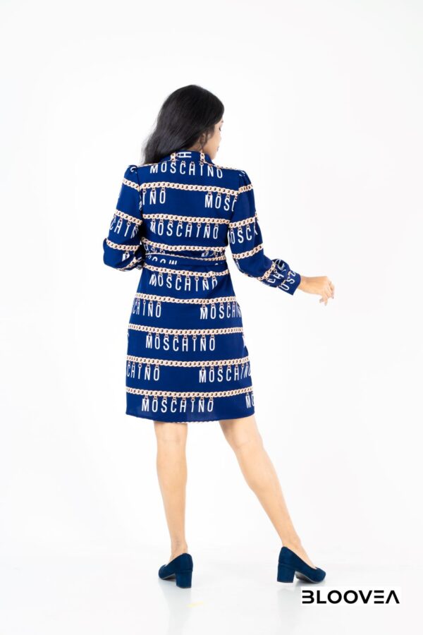 Goldy chain long sleeve office frock