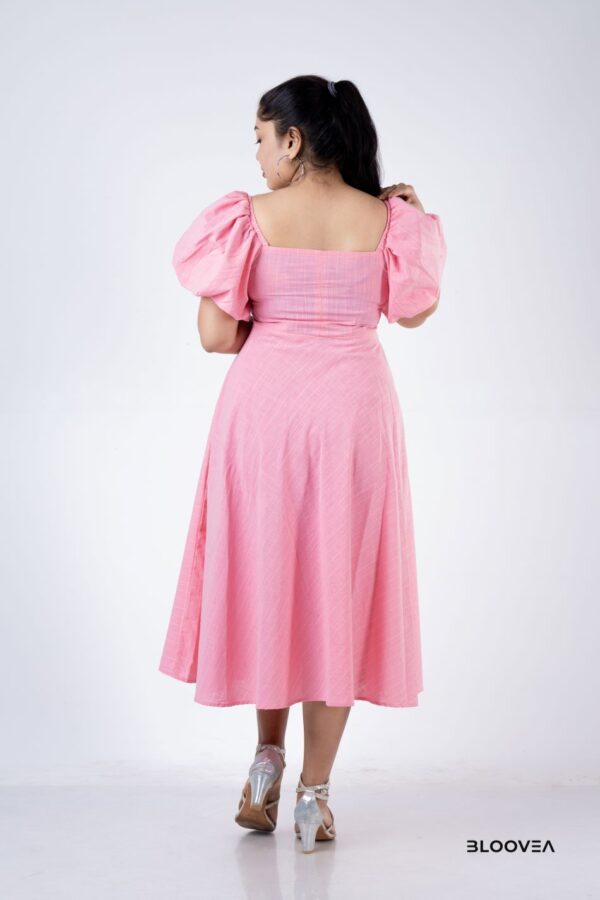 Short sleeve pinki long frock