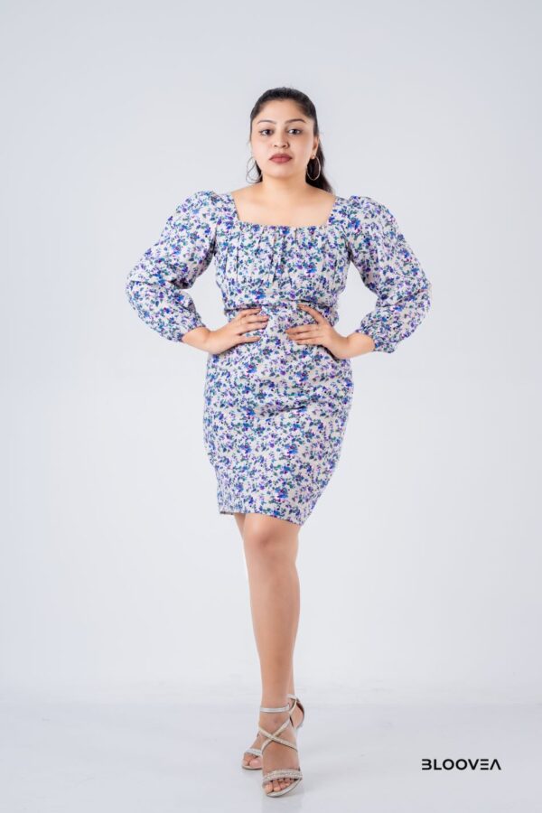 Longsleeve floral printed short dress