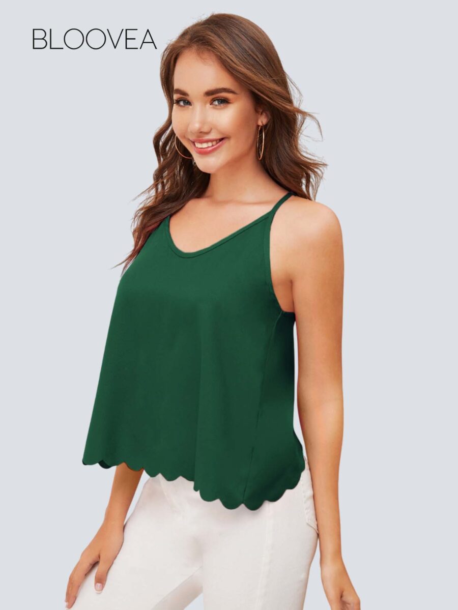 Back Scallop Hem Crop Top