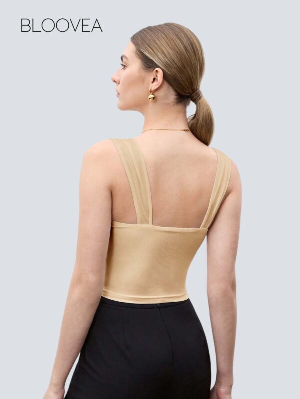 Solid Color Pleated Slim Fit Camisole