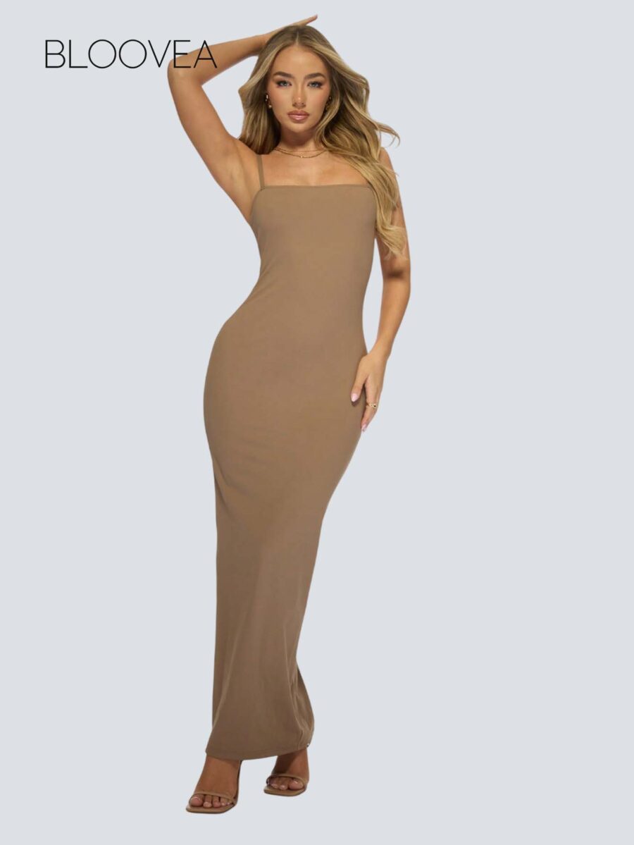 Slinky Body-Hugging Maxi Dress